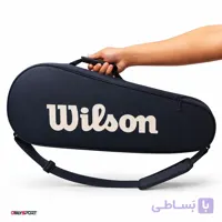 ساک ورزشی بدمینتون تنیس اسکواش تک زیپ تک بند ویلسون طوسی