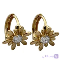 گوشواره زنانه مدل گل جواهری ژوپینگ کد E013