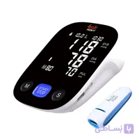 فشارسنج بازویی دیجیتال فوکسی مدل BLACK با حافظه بالای 99 رکورد، قابلیت اعلان صوتی، تشخیص آریتمی، نمایش میانگین نتایج و همراه پاوربانک