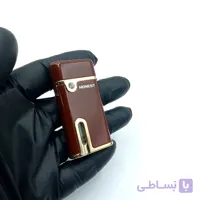 فندک گازی شعله المنتی ما ک هاست نگین دار زرشکی