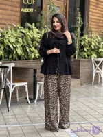 شلوار پلنگی زنانه ساتن ابریشم