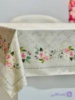 رومیزی مخمل شانل ضد لک  طرح شکوفه کد 611