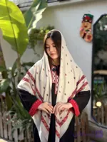 روسری نخ ابریشم طرح گل آی کد 571