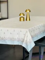 رومیزی مخمل شانل ضد لک طرح حاشیه آبی کد 596