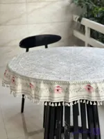 رومیزی گرد مخمل شانل ضد لک  کد 583