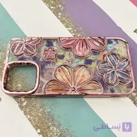 قاب گوشی iPhone 12 Pro Max آیفون طرح گل های صورتی کد 1134