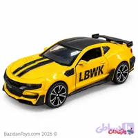 ماکت شورلت کامارو زرد LBWK با کاپوت و درهای بازشو
