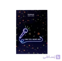دفتر جلد سخت 100 برگ پاپکو PAPCO مدل ته دوخت طرح میکروفون نئونی کد 6190