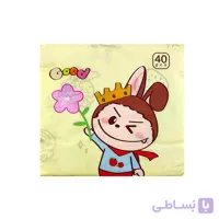 دستمال کاغذی مدل فانتزی طرح لبوبو 40 عددی رنگ زرد کد 6014