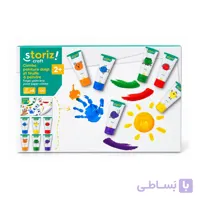 پک رنگ انگشتی و نقاشی کودک استوریز Storiz همراه 6 رنگ و 30 برگ کاغذ نقاشی