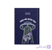 دفتر جلد سخت 100 برگ پاپکو PAPCO مدل ته دوخت طرح خرگوش و باغ گل کد 6190