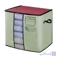 باکس پتو و لباس رنگ زرشکی ابعاد طول 46 عرض 28 و ارتفاع 51 سانتیمتر