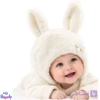 کلاه زمستونی خزدار نوزادی کرم طرح پاپیونی از 3 تا 12ماهگی