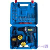 دریل پیچ گوشتی شارژی سه نظام 10 میلیمتری 158 ولت جاب مدل JB-158 NEW POWER مجموعه 42 عددی