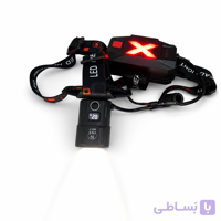 چراغ پیشانی شارژی سنسوردار L-7028با نمایشگر دیجیتال و چراغ خطر عقب
