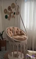تاب و صندلی ریلکسی مکرومه طرح مینیمال رنگ سفید رنگ به دلخواه شما کد ۱۰۰۴