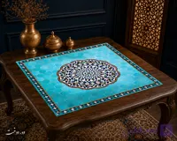 رومیزی مخمل لمینت دار ایران خاتون طرح سنتی کد ۲۸