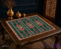 رومیزی مخمل لمینت دار ایران خاتون طرح سنتی کد ۳۱