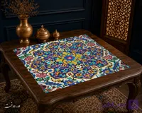 رومیزی مخمل لمینت دار ایران خاتون طرح سنتی کد ۳۰