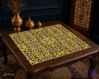 رومیزی مخمل لمینت دار ایران خاتون طرح سنتی کد ۳۲