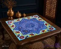 رومیزی مخمل لمینت دار ایران خاتون طرح سنتی کد ۲۶