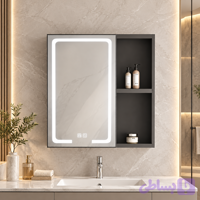 آینه باکس بک‌لایت تاچ طوسی تیره زرین نیک کد ZB067