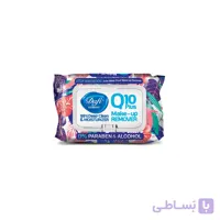 دستمال مرطوب آرایشی دافی مدل Q10 Plus بسته ۵۰ عددی