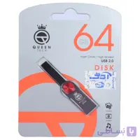 فلش مموری Queen tech USB2.0 مدل DISK ظرفیت 64GB – قرمز (گارانتی مادام العمر شرکت آی تین)