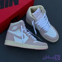 کفش نایک ایر جردن وان ساقدار واشد صورتی Nike Air Jordan 1 High Washed Pink