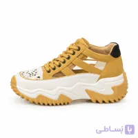 کتونی لژدار خردلی پنجه توری