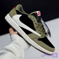 کفش نایک ایر جردن وان لو تراویس اسکات بلک الیو Nike Air Jordan 1 Low Travis Scott Black Olive