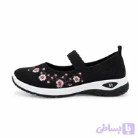 صندل زنانه طبی گلدار مشکی