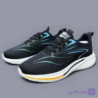 کتونی رانینگ مردانه اسپرت مشکی فیروزه‌ای Men’s Black Turquoise Running Sneakers