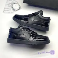 کفش نایک ایر جردن وان لو پتنت الفنت بلک Nike Air Jordan 1 Low Patent Elephant Black