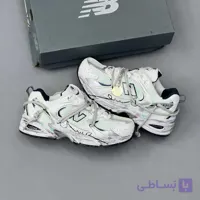 کفش نیو بالانس ۵۳۰ کاستوم سفید سبز New Balance 530 Custom White Green