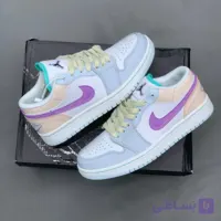 کفش نایک جردن وان سفید بنفش Nike Air Jordan 1 White Purple