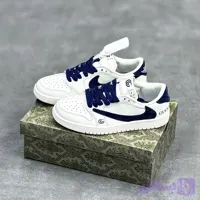 کفش نایک ایر جردن وان لو تراویس اسکات گوچی سفید سرمه ای Nike Air Jordan 1 Low Travis Scott Gucci White Navy
