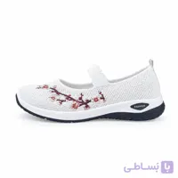 صندل زنانه گلدار سفید