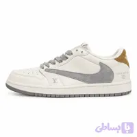 کفش نایک ایر جردن وان لو تراویس اسکات لویی ویتون Nike Air Jordan 1 Low Travis Scott Louis Vuitton - کفش رانر قشم