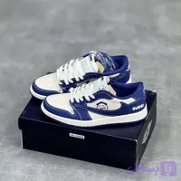 کفش نایک ایر جردن وان لو تراویس اسکات گوچی سفید سرمه‌ای Nike Air Jordan 1 Low Travis Scott Gucci
