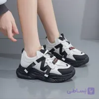 کتونی اسپرت لژدار طبی زنانه مافیایی مشکی سفید Women’s Mafia Style Black White