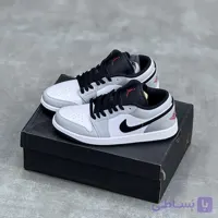 کفش نایک ایر جردن وان لو اسموک سفید طوسی Nike Air Jordan 1 Low Smoke White Grey