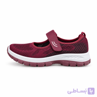 صندل زنانه طبی اسپرت چسبی زیره طبی زرشکی