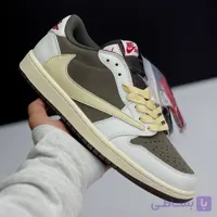 کفش نایک ایر جردن وان لو تراویس اسکات قهوه‌ای موکا Nike Air Jordan 1 Low Travis Scott Mocha