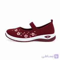 صندل گلدار زنانه زرشکی