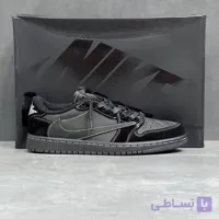 کفش نایک ایر جردن وان لو تراویس اسکات بلک فانتوم Nike Air Jordan 1 Low Travis Scott Black Phantom