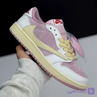 کفش نایک ایر جردن وان لو تراویس اسکات شای پینک صورتی Nike Air Jordan 1 Low Travis Scott Shy Pink