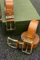 کمربند چرم گاوی مردانه رنگ عسلی