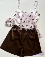 ست تاپوشورتک پاپیون قهوه ای