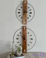 ساعت چوب و فلز